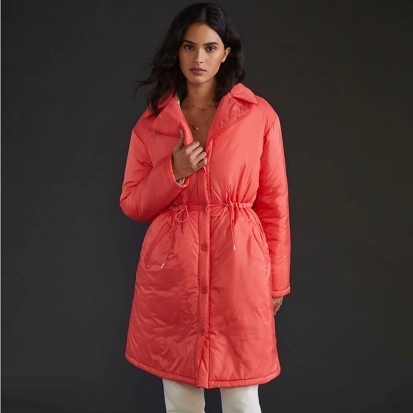 Anthropologie Maeve Cinched Puffer Coat Size L NEW - Picture 1 of 14